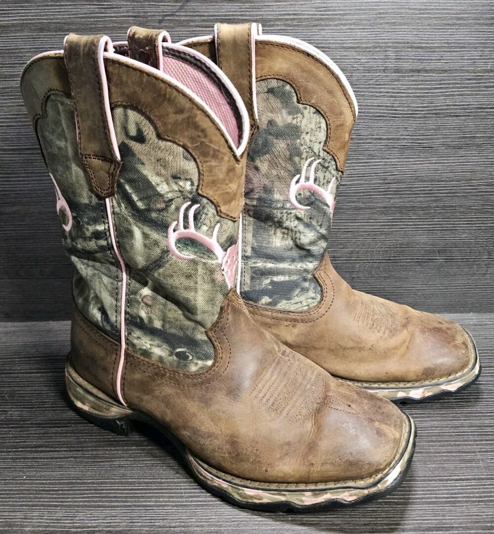 Lady Rebel Durango Cowgirl Western Boots Womens Skull Pink Camo Size 7.5 Retired